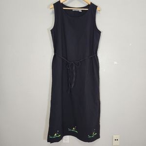 Jane Ashley Maxi Dress Womens Large Black Maxi Long Painted Sailboat Nautical